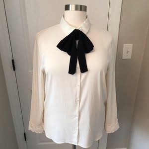 Ann Taylor button down shirt with removable bow